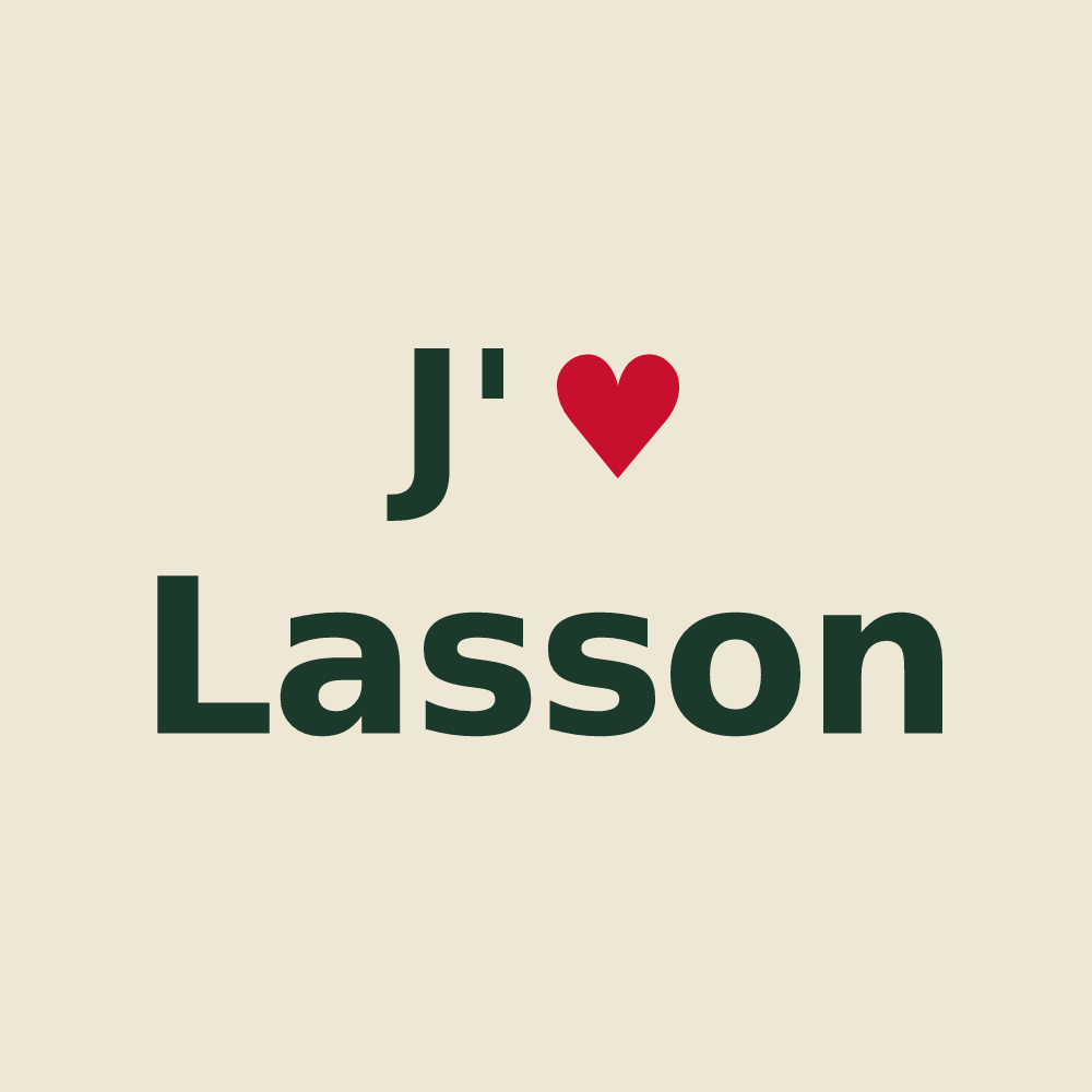Tote bag personnalisé Lasson — design J'aime Lasson