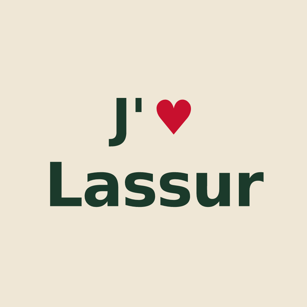 Tote bag personnalisé Lassur — design J'aime Lassur