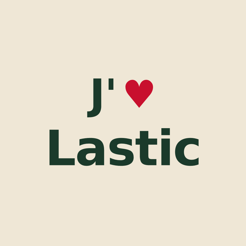 Tote bag personnalisé Lastic — design J'aime Lastic