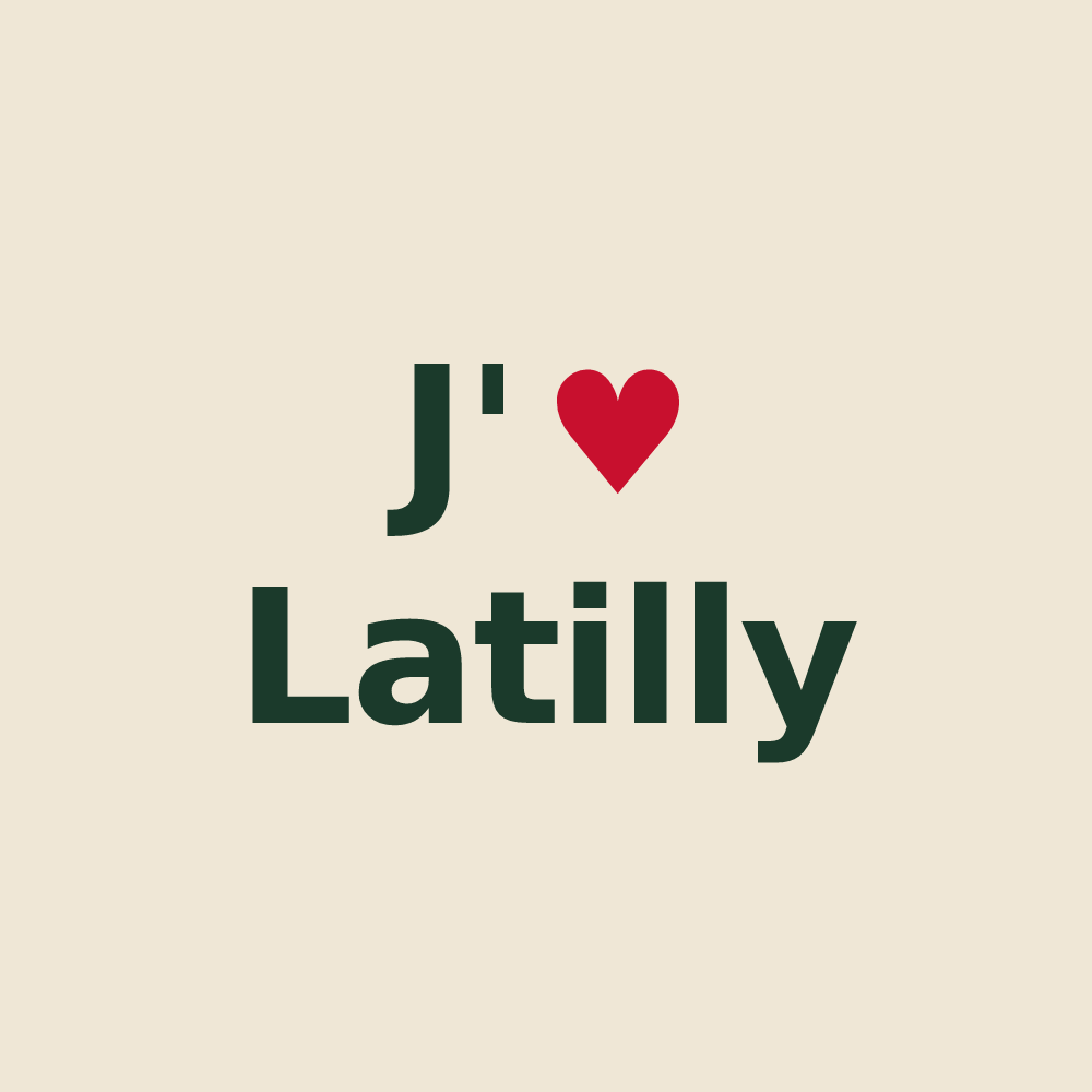 Tote bag personnalisé Latilly — design « J'aime Latilly » imprimé sur le tote bag