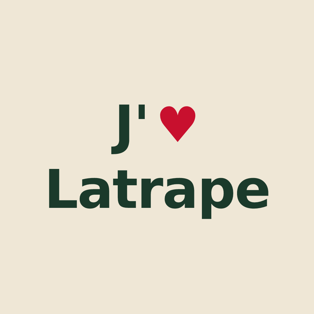 Tote bag personnalisé Latrape — design J'aime Latrape