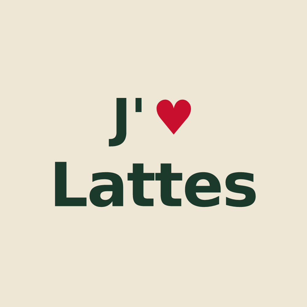 Tote bag personnalisé Lattes — design J'aime Lattes