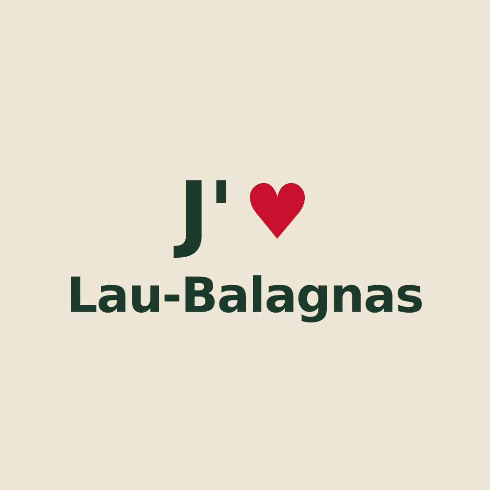Tote bag personnalisé Lau-Balagnas — design « J'aime Lau-Balagnas » imprimé sur le tote bag