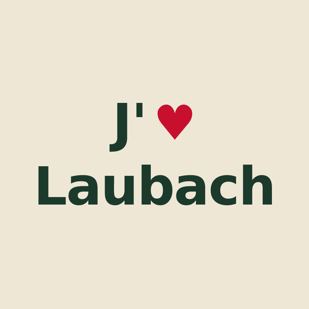 Tote bag personnalisé Laubach — design J'aime Laubach