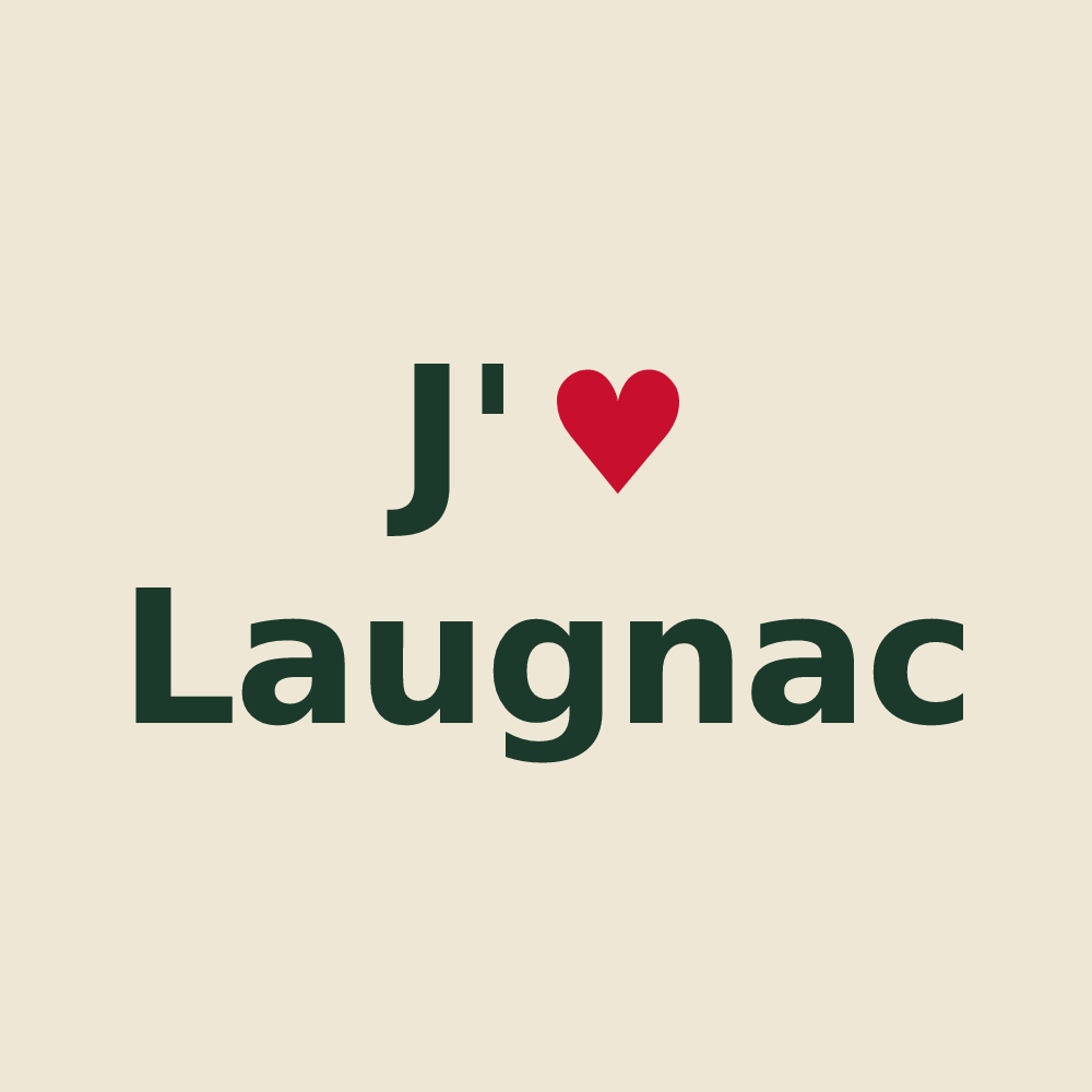 Tote bag personnalisé Laugnac — design J'aime Laugnac