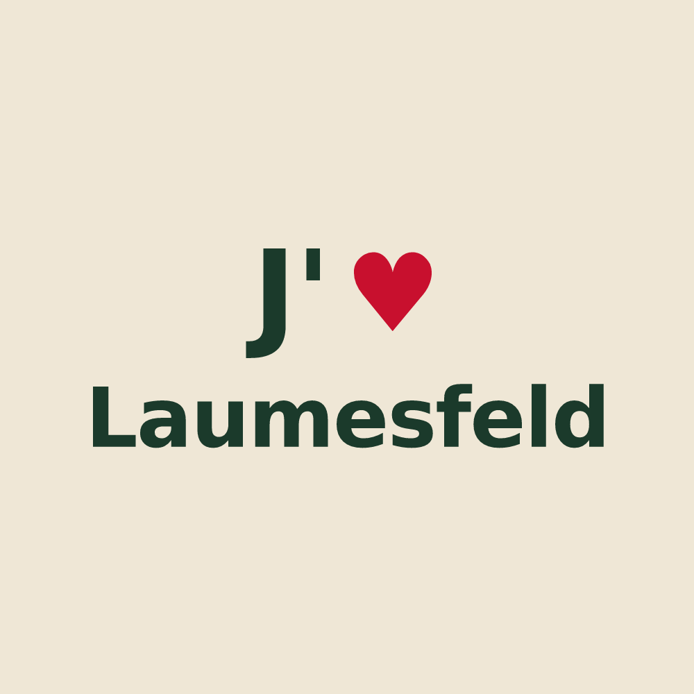 Tote bag personnalisé Laumesfeld — design « J'aime Laumesfeld » imprimé sur le tote bag