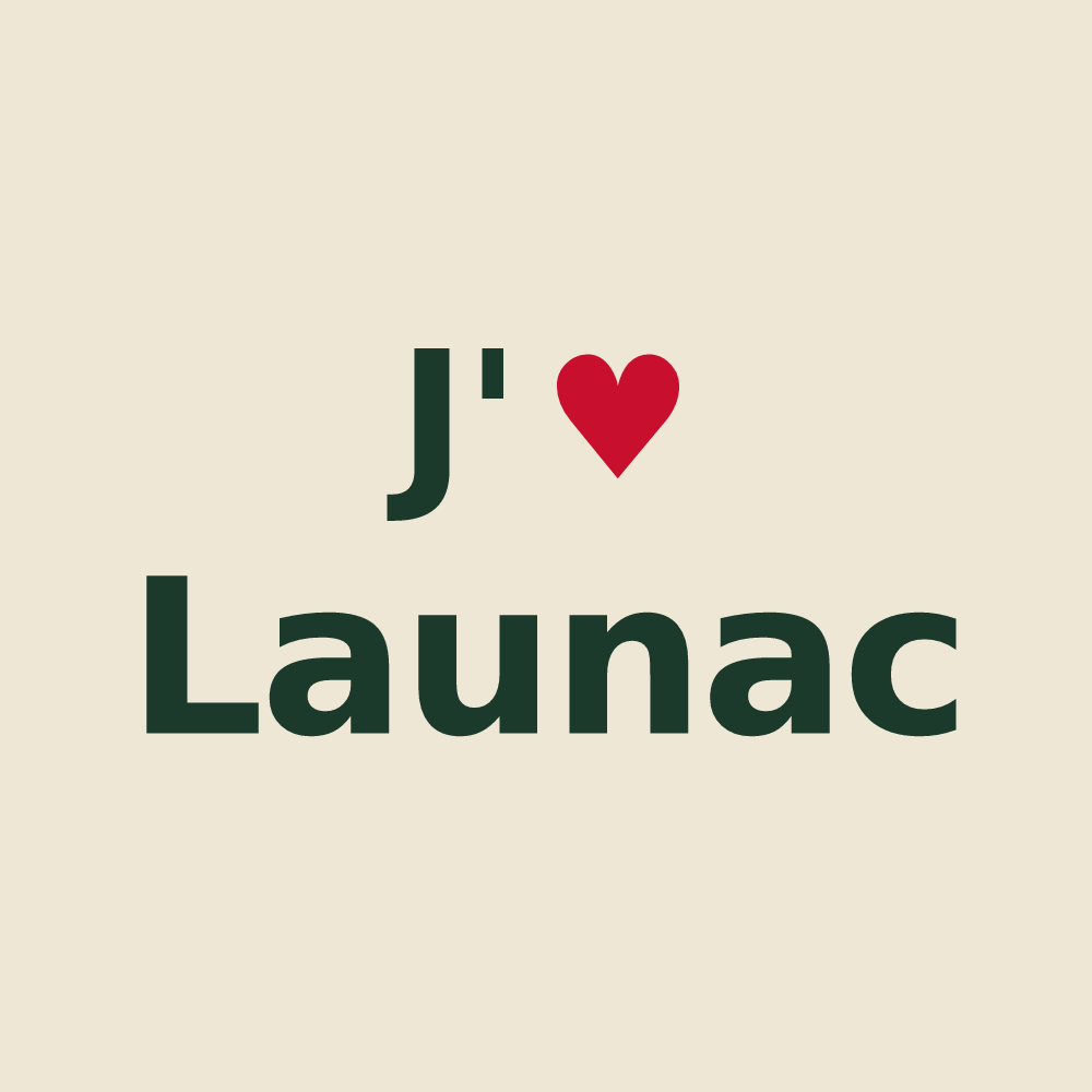 Tote bag personnalisé Launac — design J'aime Launac