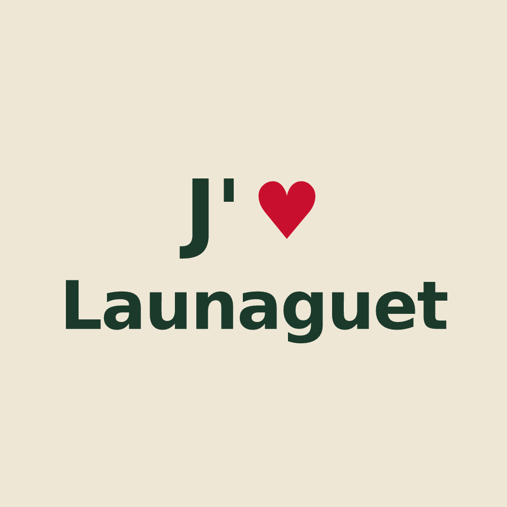 Tote bag personnalisé Launaguet — design J'aime Launaguet