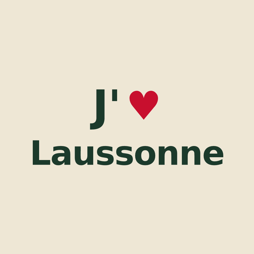 Tote bag personnalisé Laussonne — design J'aime Laussonne