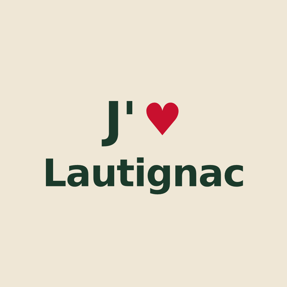 Tote bag personnalisé Lautignac — design J'aime Lautignac