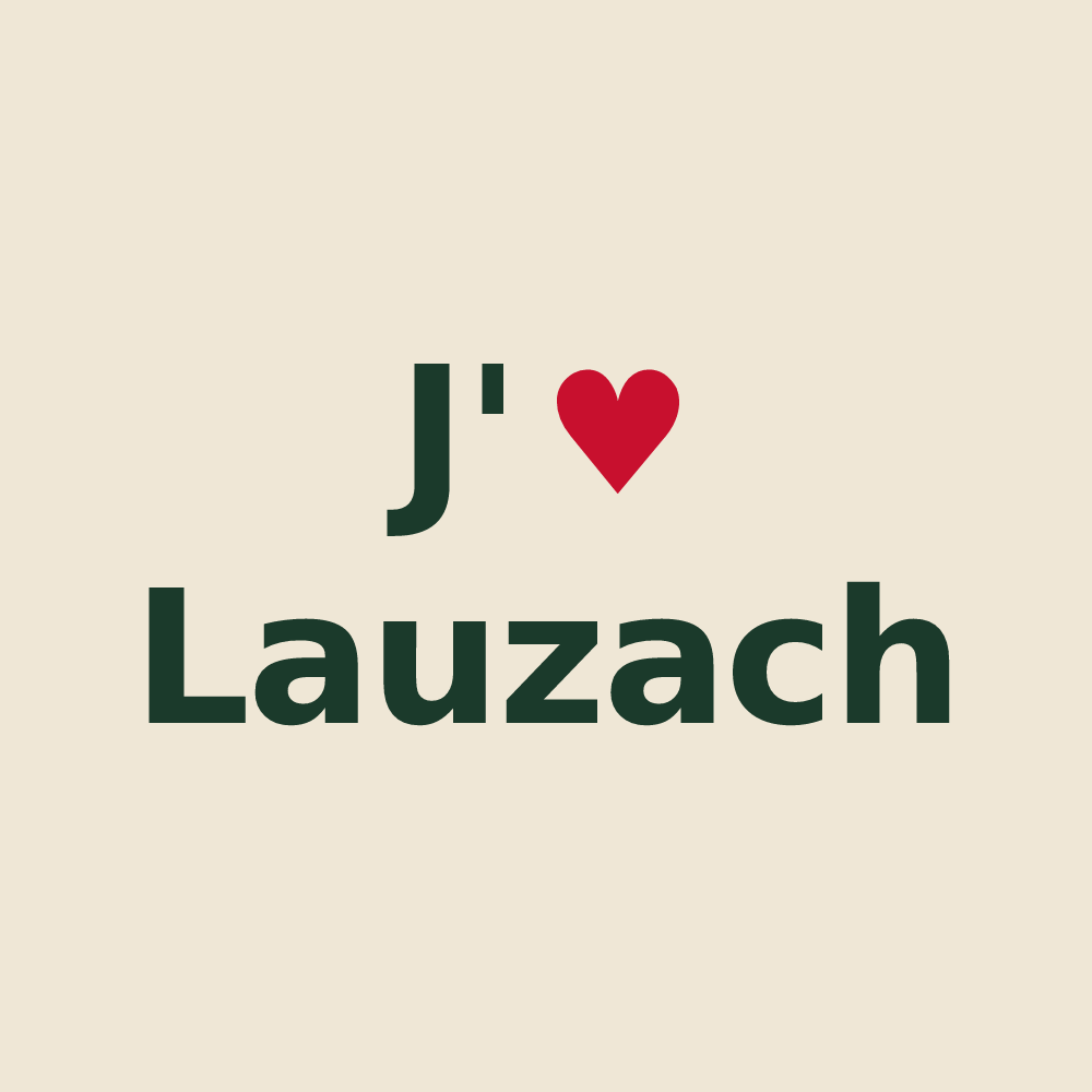 Tote bag personnalisé Lauzach — design J'aime Lauzach