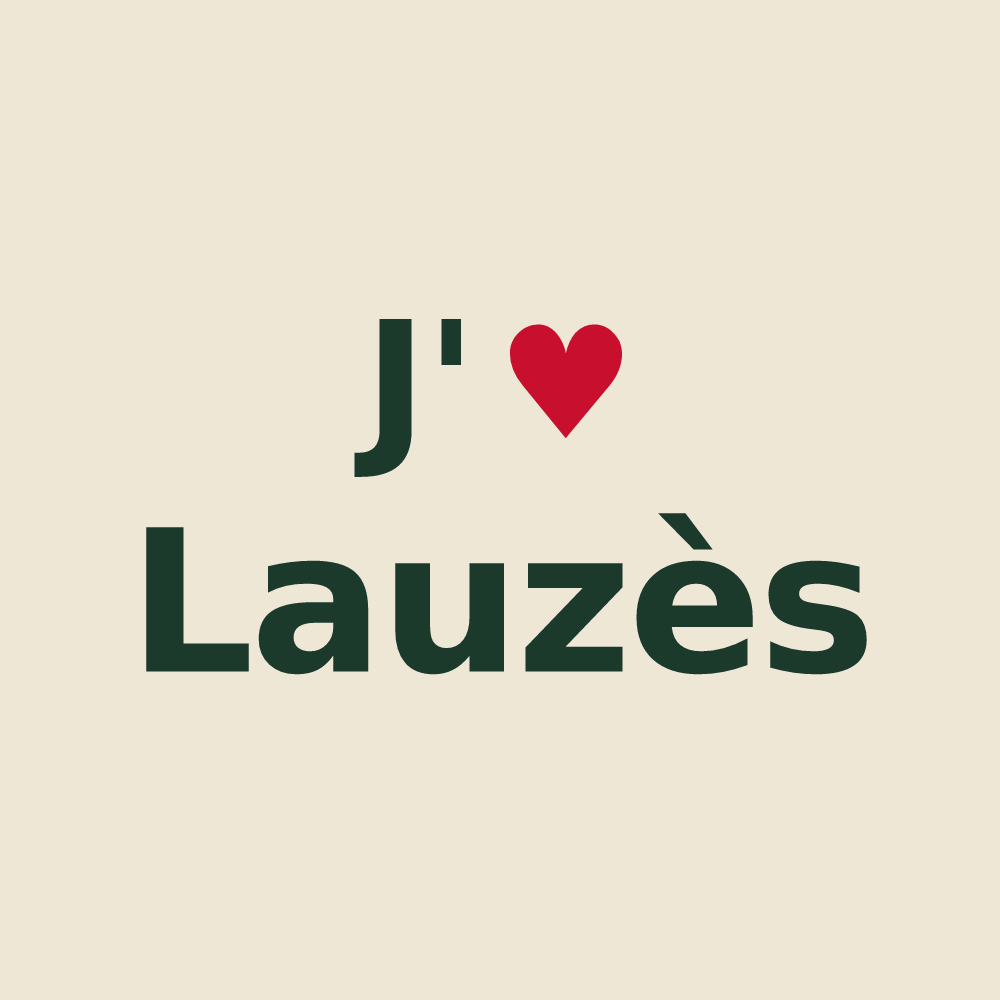 Tote bag personnalisé Lauzès — design J'aime Lauzès