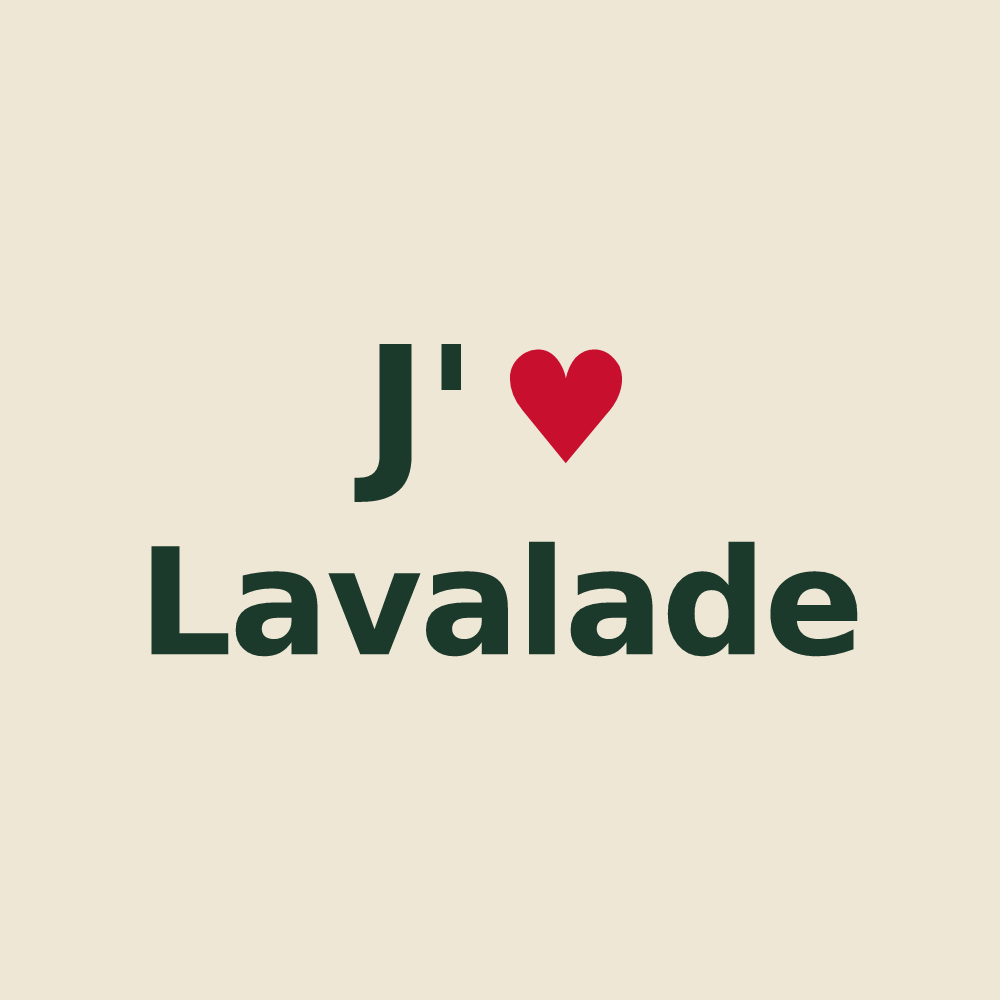 Tote bag personnalisé Lavalade — design J'aime Lavalade