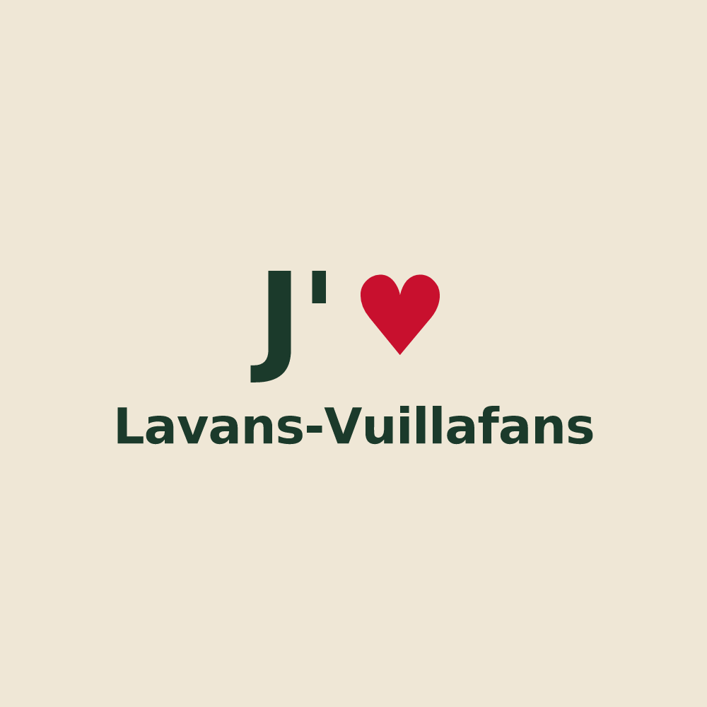 Tote bag personnalisé Lavans-Vuillafans — design J'aime Lavans-Vuillafans