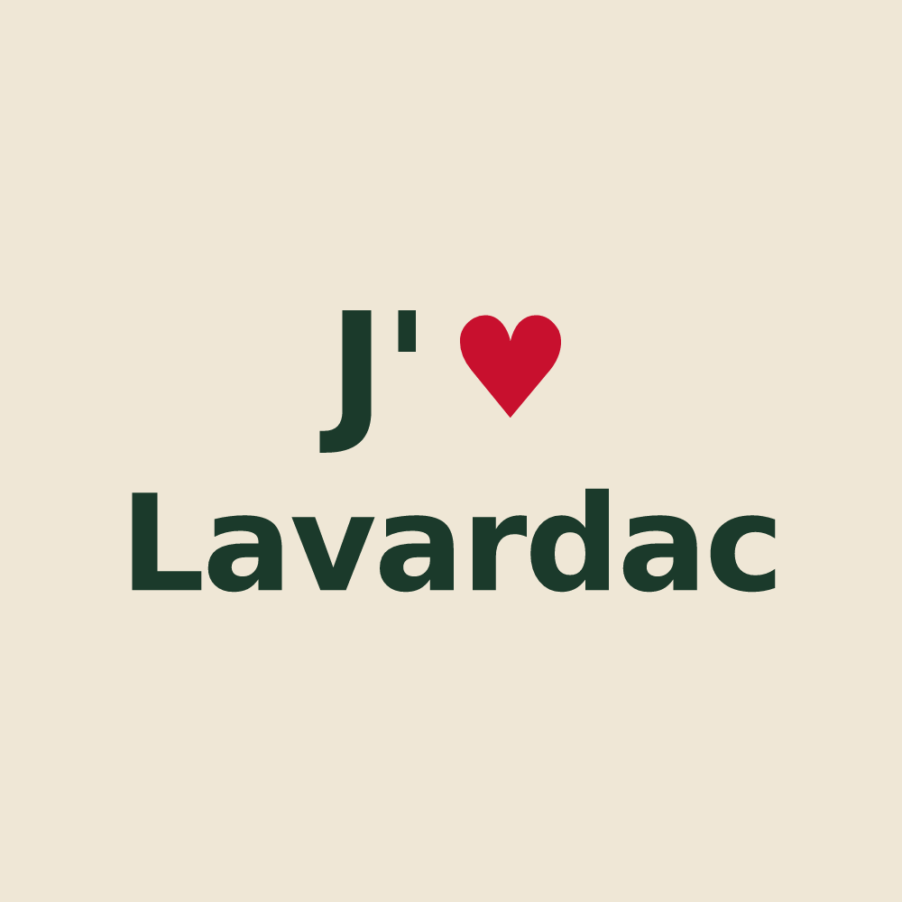 Tote bag personnalisé Lavardac — design « J'aime Lavardac » imprimé sur le tote bag