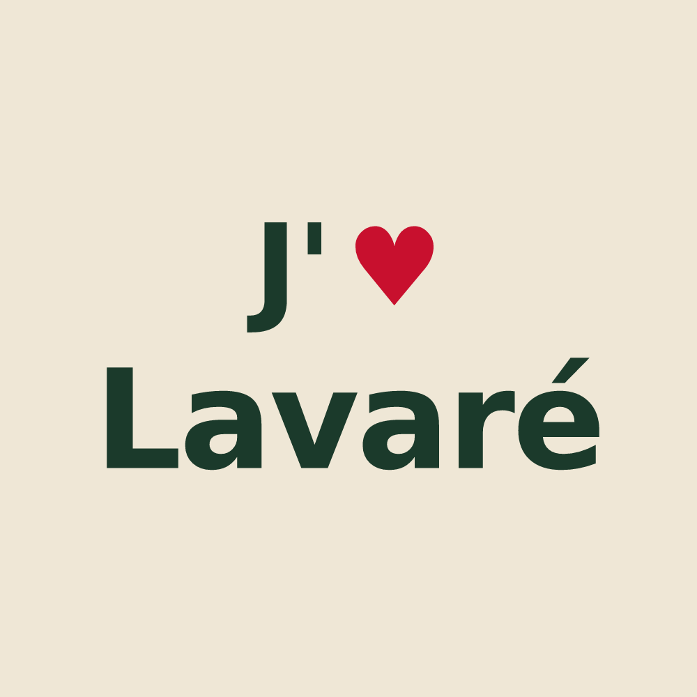 Tote bag personnalisé Lavaré — design J'aime Lavaré