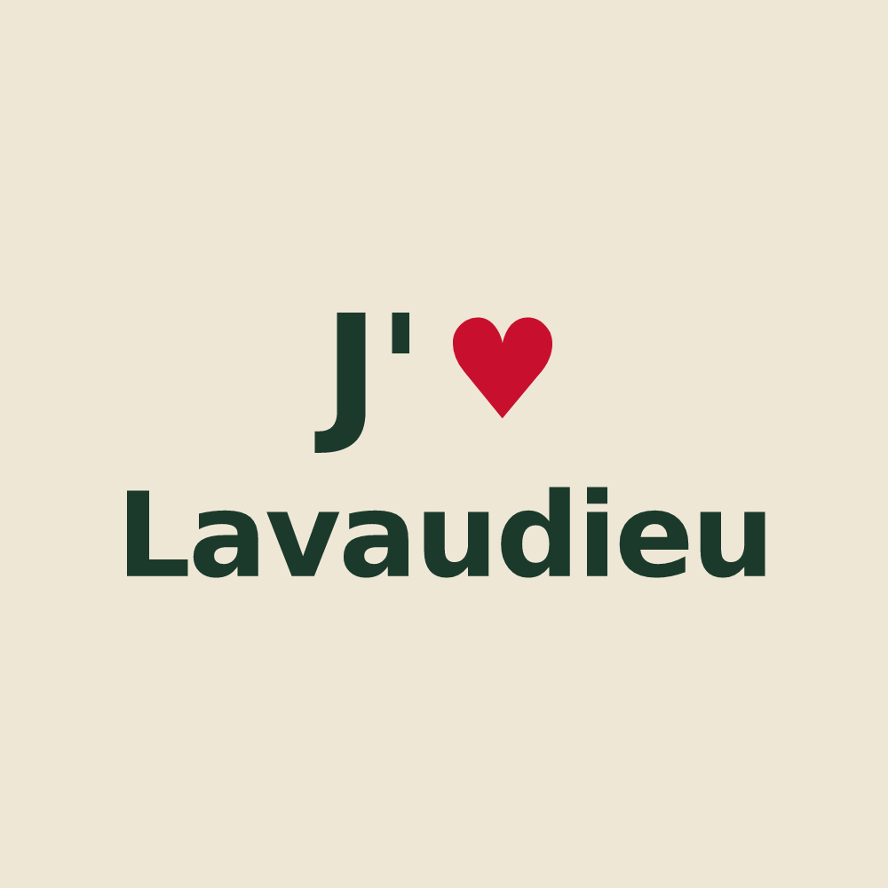 Tote bag personnalisé Lavaudieu — design J'aime Lavaudieu