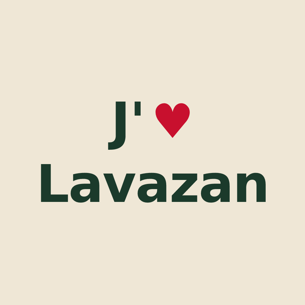 Tote bag personnalisé Lavazan — design J'aime Lavazan