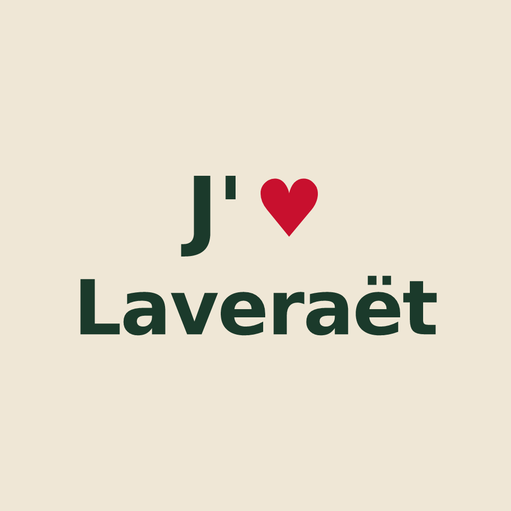 Tote bag personnalisé Laveraët — design J'aime Laveraët