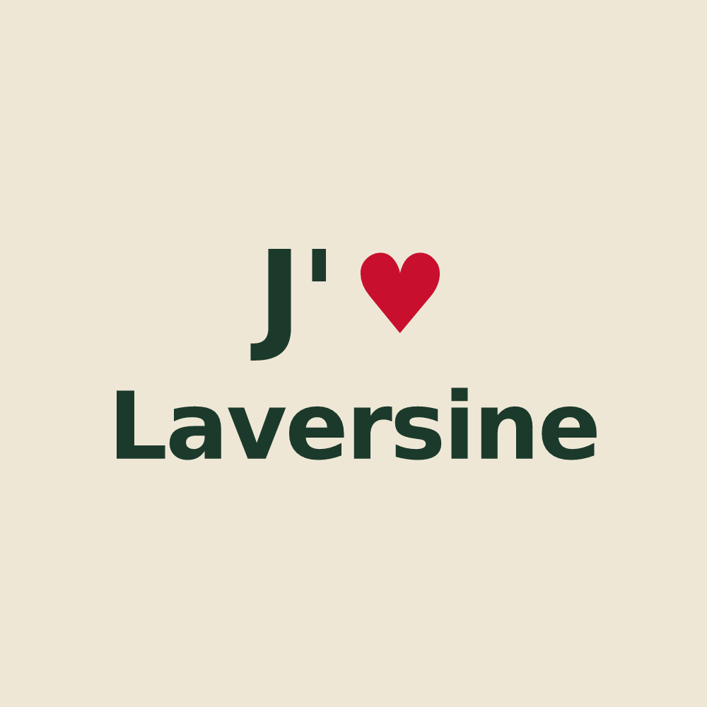 Tote bag personnalisé Laversine — design J'aime Laversine
