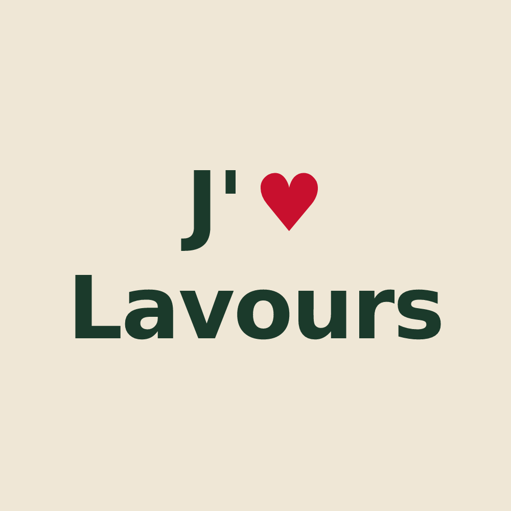 Tote bag personnalisé Lavours — design « J'aime Lavours » imprimé sur le tote bag