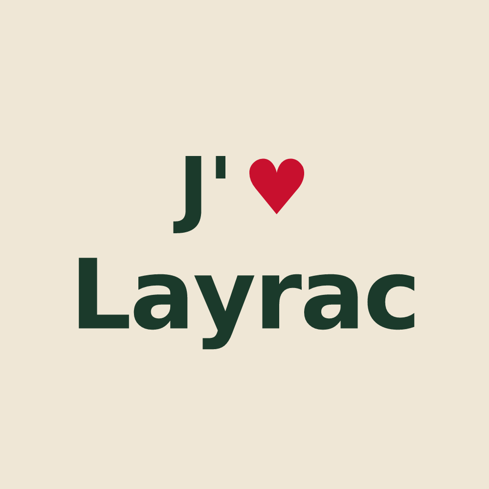Tote bag personnalisé Layrac — design J'aime Layrac