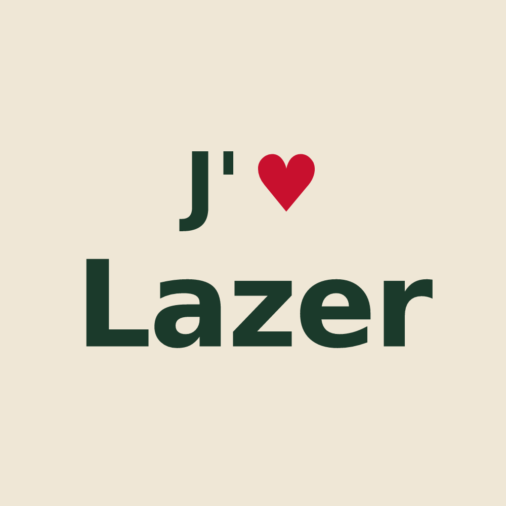 Tote bag personnalisé Lazer — design J'aime Lazer