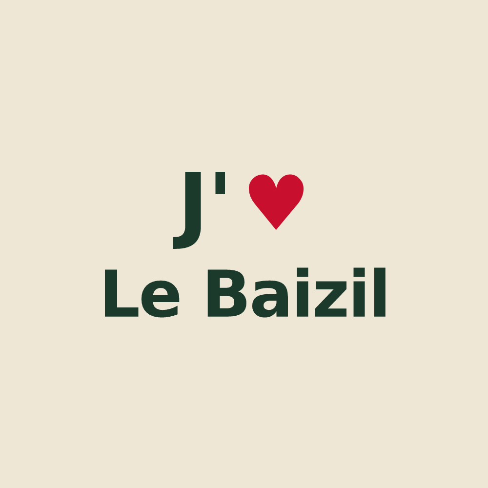 Tote bag personnalisé Le Baizil — design J'aime Le Baizil