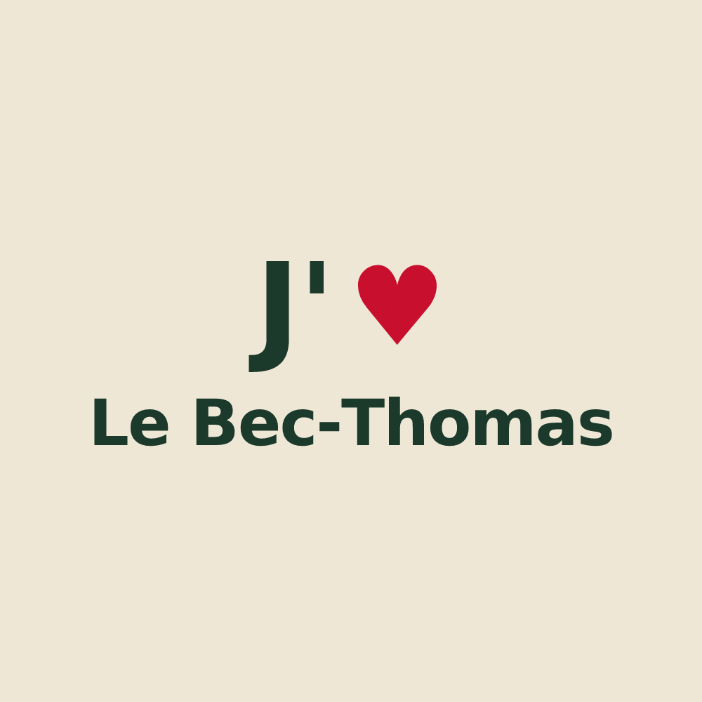 Tote bag personnalisé Le Bec-Thomas — design J'aime Le Bec-Thomas