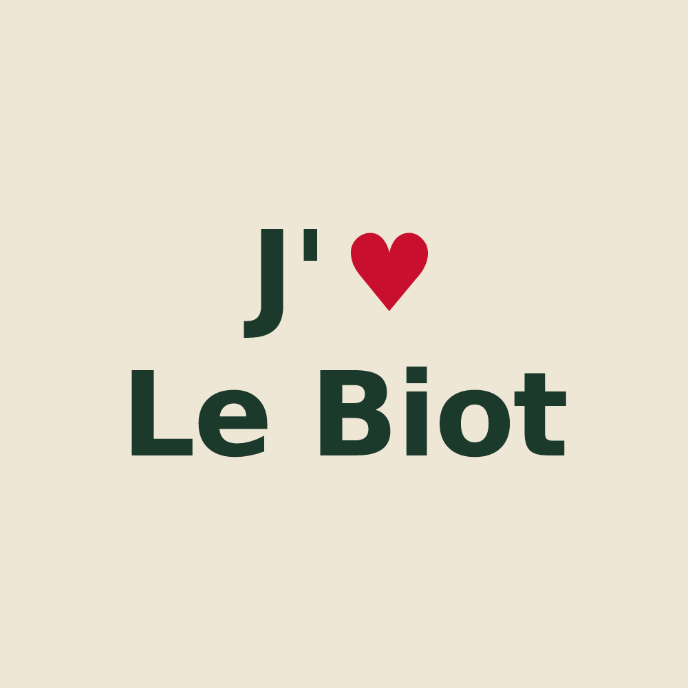 Tote bag personnalisé Le Biot — design J'aime Le Biot
