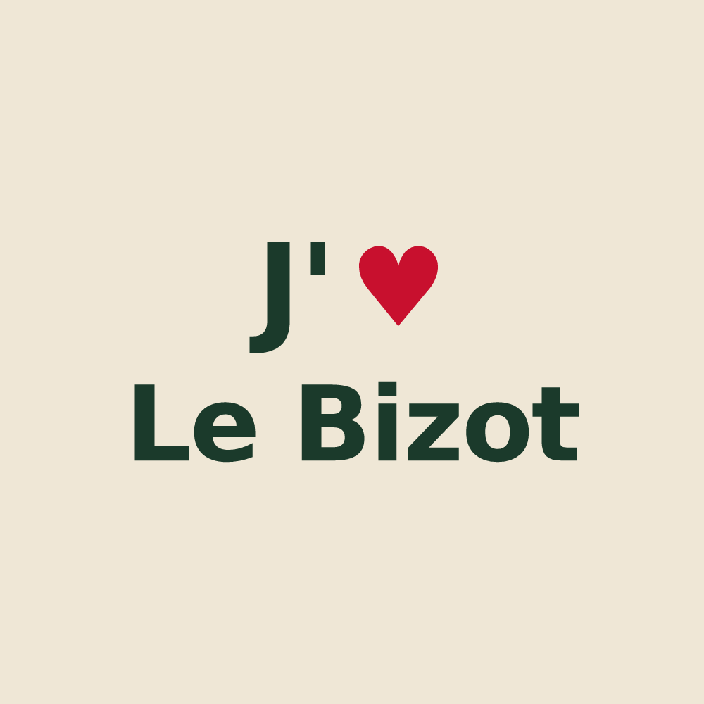 Tote bag personnalisé Le Bizot — design J'aime Le Bizot