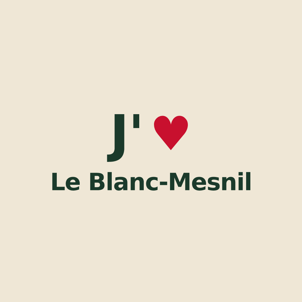 Tote bag personnalisé Le Blanc-Mesnil — design J'aime Le Blanc-Mesnil