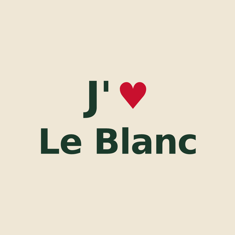 Tote bag personnalisé Le Blanc — design J'aime Le Blanc