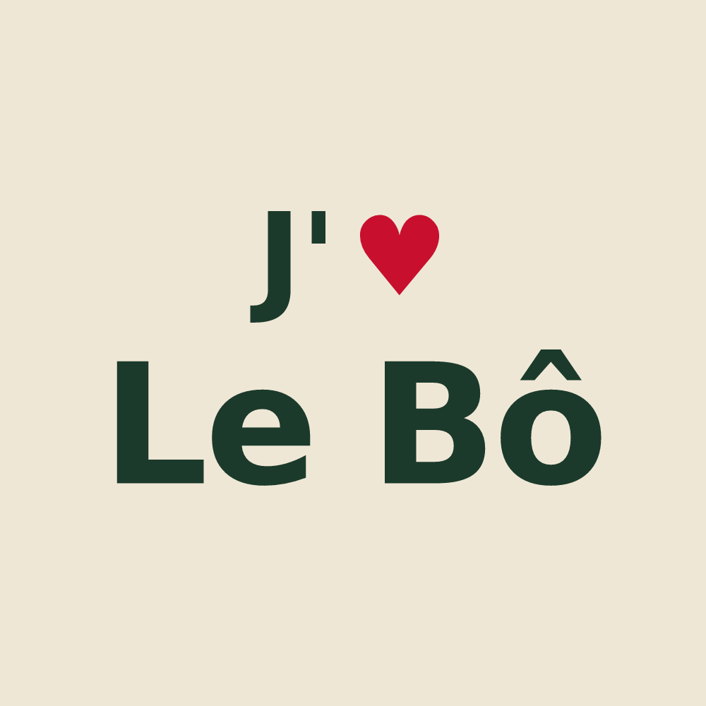Tote bag personnalisé Le Bô — design J'aime Le Bô