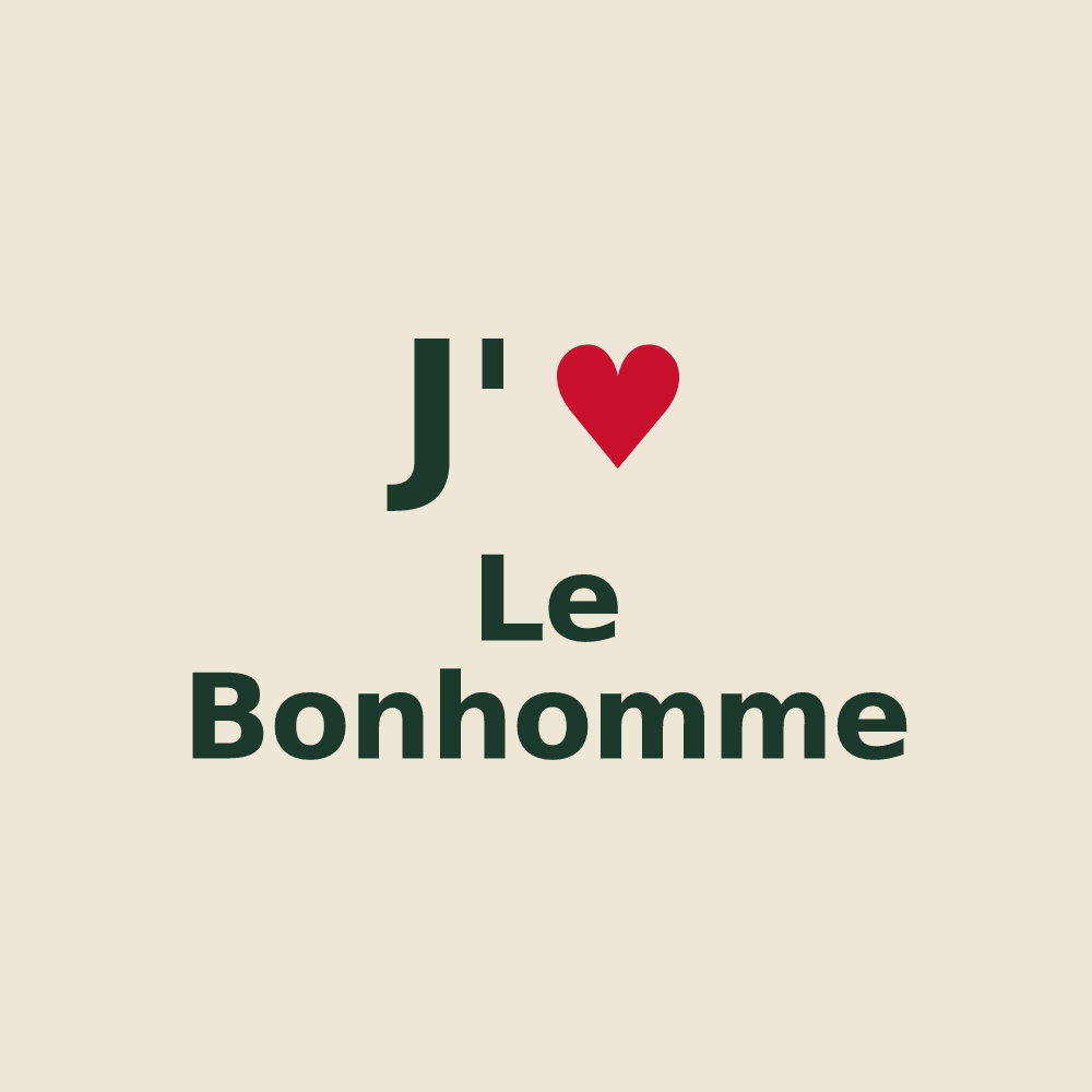 Tote bag personnalisé Le Bonhomme — design J'aime Le Bonhomme