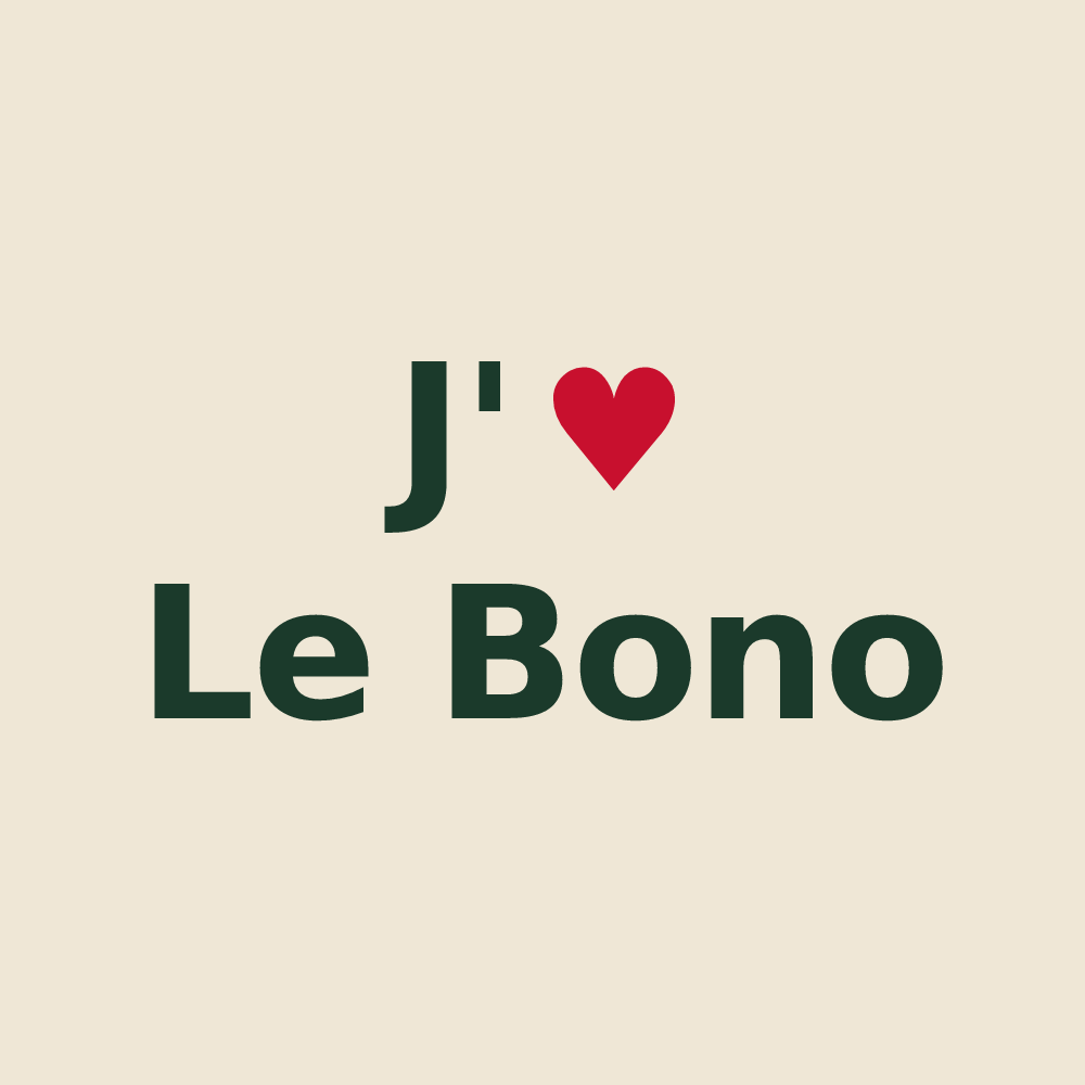 Tote bag personnalisé Le Bono — design J'aime Le Bono
