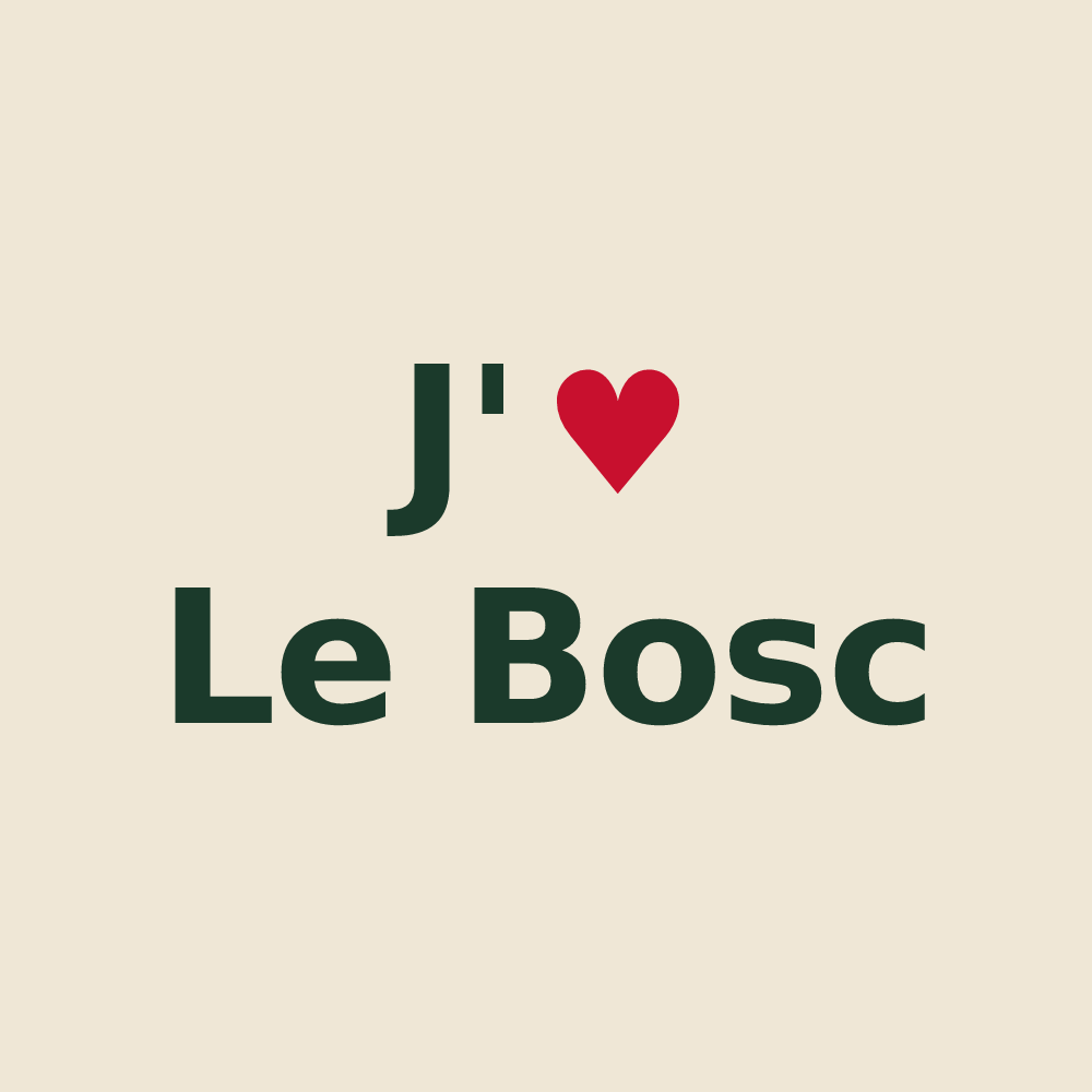 Tote bag personnalisé Le Bosc — design J'aime Le Bosc