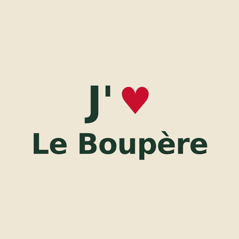 Tote bag personnalisé Le Boupère — design J'aime Le Boupère
