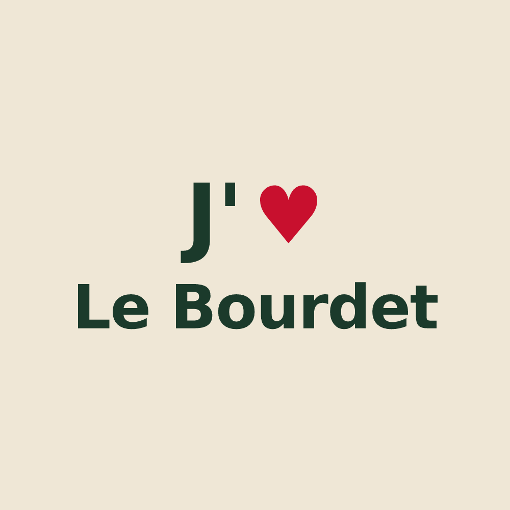 Tote bag personnalisé Le Bourdet — design J'aime Le Bourdet