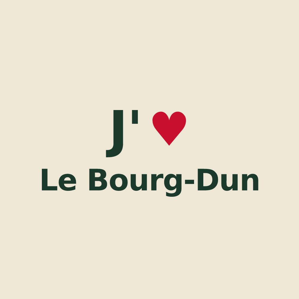 Tote bag personnalisé Le Bourg-Dun — design J'aime Le Bourg-Dun
