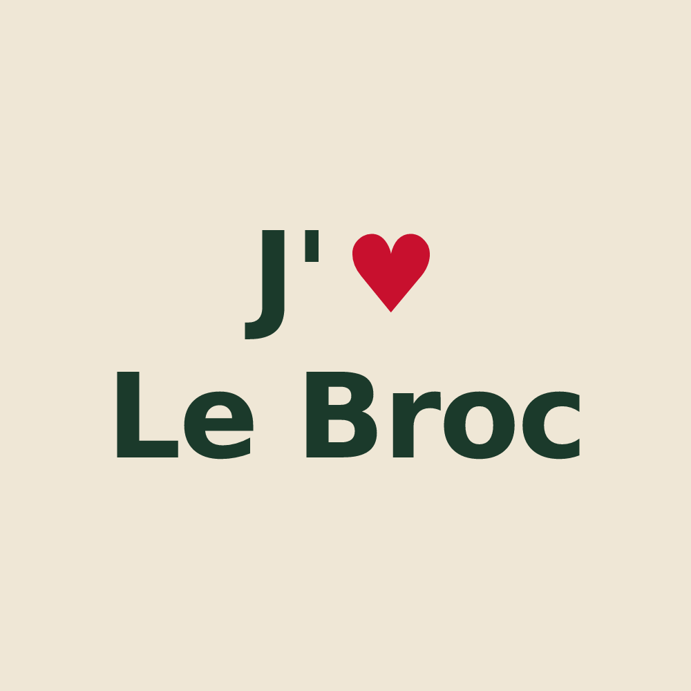 Tote bag personnalisé Le Broc — design J'aime Le Broc