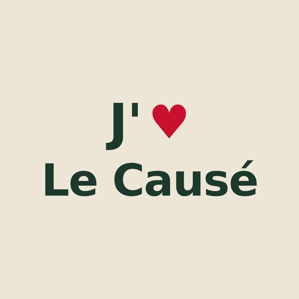 Tote bag personnalisé Le Causé — design J'aime Le Causé