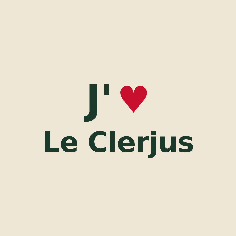 Tote bag personnalisé Le Clerjus — design J'aime Le Clerjus