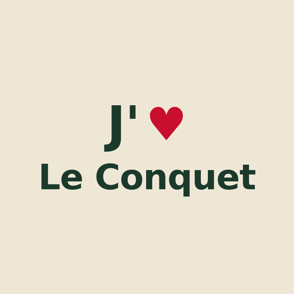 Tote bag personnalisé Le Conquet — design J'aime Le Conquet