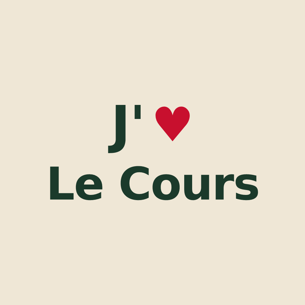 Tote bag personnalisé Le Cours — design J'aime Le Cours