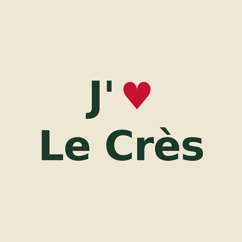 Tote bag personnalisé Le Crès — design « J'aime Le Crès » imprimé sur le tote bag