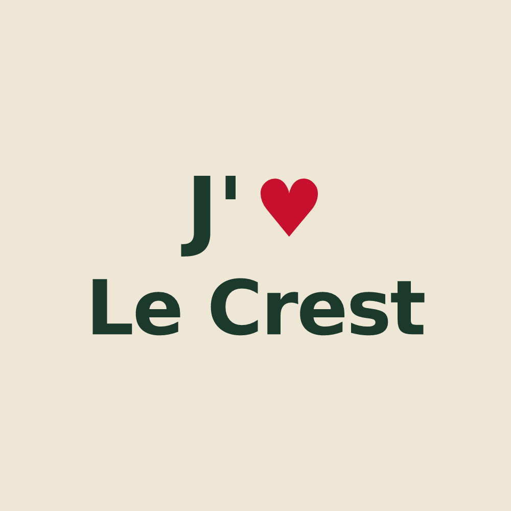 Tote bag personnalisé Le Crest — design J'aime Le Crest