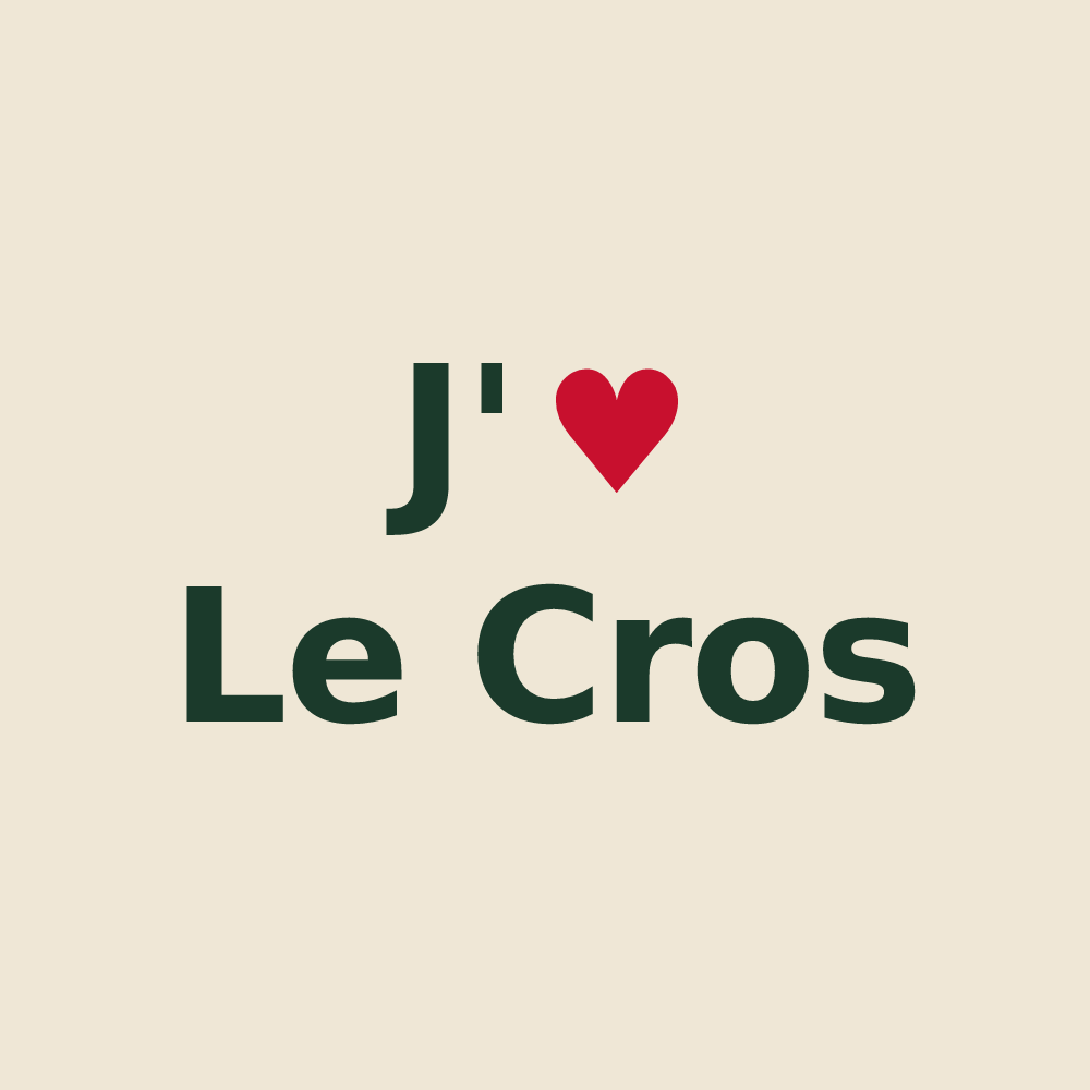 Tote bag personnalisé Le Cros — design J'aime Le Cros