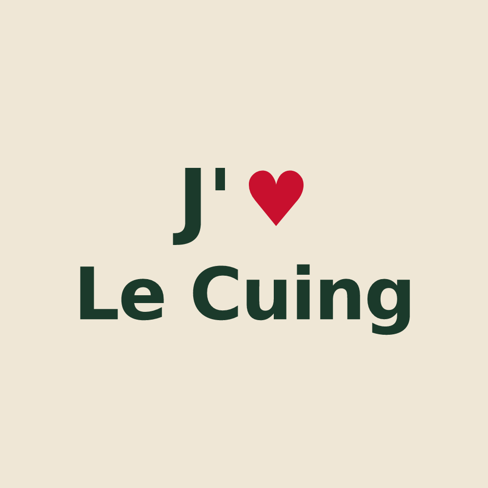Tote bag personnalisé Le Cuing — design « J'aime Le Cuing » imprimé sur le tote bag