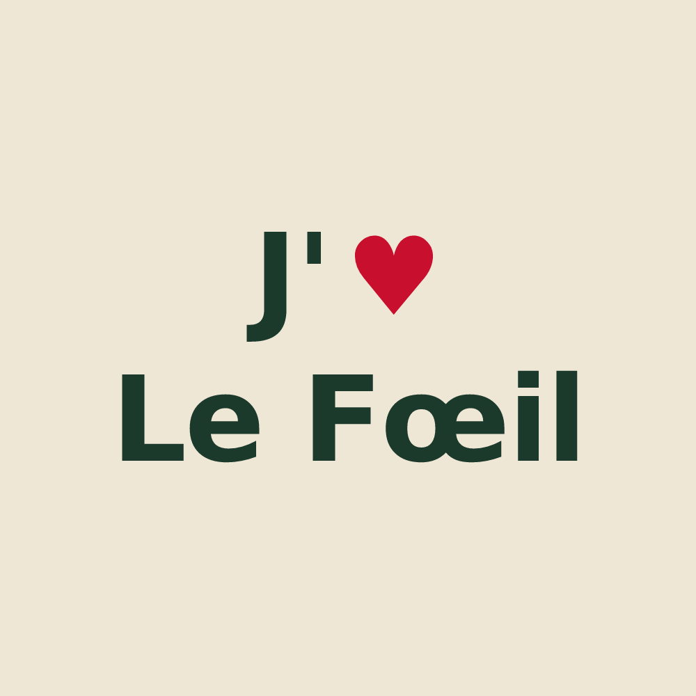 Tote bag personnalisé Le Fœil — design J'aime Le Fœil